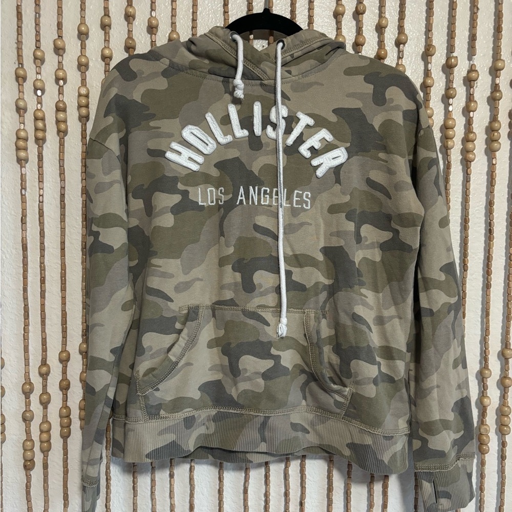 Hollister Camo Vintage Y2K Preppy Pullover Long Sleeve Hoodie Casual 2000s Sm